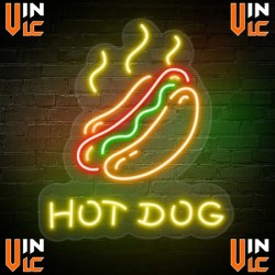 Neón Flex Hot Dog, Rótulo...