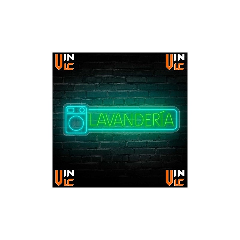 Neón Flex Lavanderia, Rótulo Metacrilato