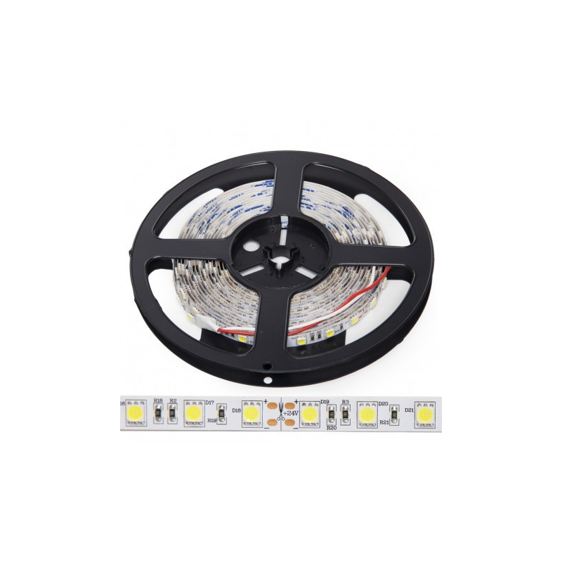 Tira LED 24V 300 LEDS 72W 10mm Ancho IP20 x 5 Metros