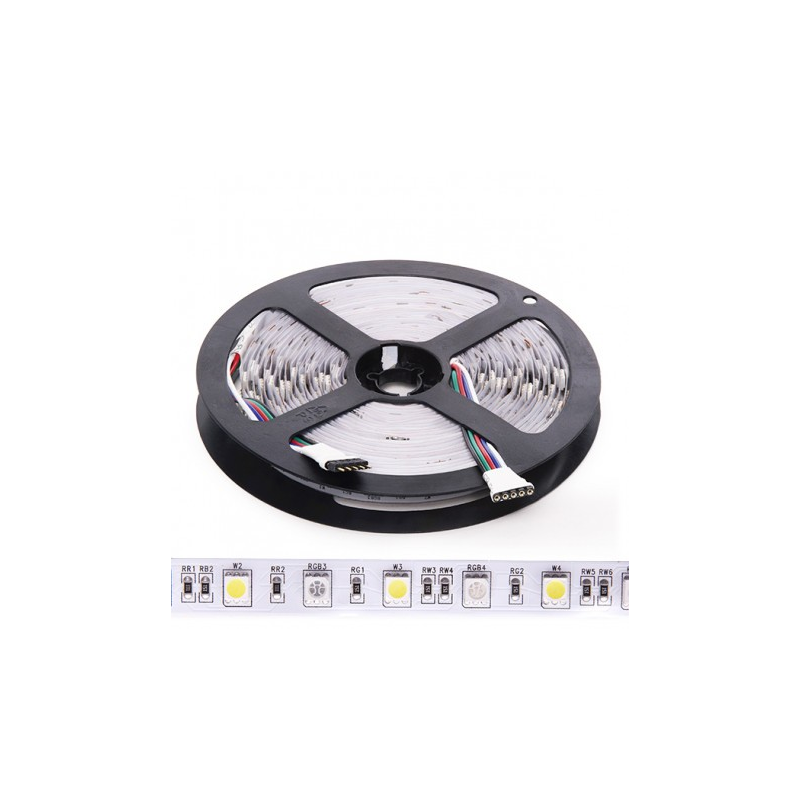 Tira LED 24V 300 LEDS 60W RGB+Blanco 12mm Ancho IP20 x 5 Metros